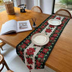 Xmas Decor Table Runner, Festive Long Strip Table Cloth, Elegant Cabinet Decor Towel, 33*240cm, Pattern 03