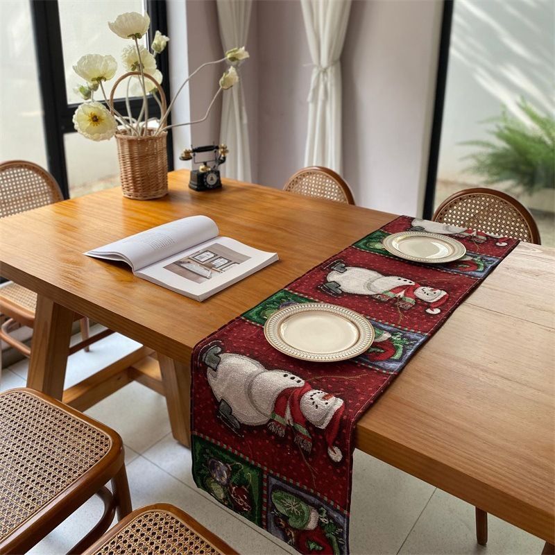 Mini Xmas Table Runner, Small Long Table Mat & Cabinet Decor Cloth, 33*45cm, Pattern 03