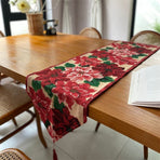 Decorative Long Table Runner, Xmas Table Mat For Holiday Layout, Multi-purpose Cabinet Hanging Cloth, 33*180cm, Pattern 08