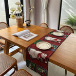 Christmas Festive Table Runner, Long Strip Table Ornament, Indoor Cabinet Scarf Decor, 33*240cm, Pattern 09