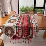 Xmas Holiday Long Table Runner, Stylish Tabletop Ornament, Household Cabinet Decor Towel, 33*140cm, Pattern 11