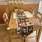 Festive Seasonal Table Runner, Xmas Dining Table Linen, Cabinet Flag Ornament, 33*160cm, Pattern 12