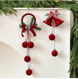 Simple Flocked Christmas Bauble Pendant, Festive Indoor Christmas Arrangement Decor