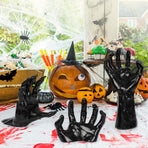 Horror Devil Fake Hand Desktop Decoration, Halloween Haunted & Christmas Scene Prop, 4 Pack (Candles Not Included)