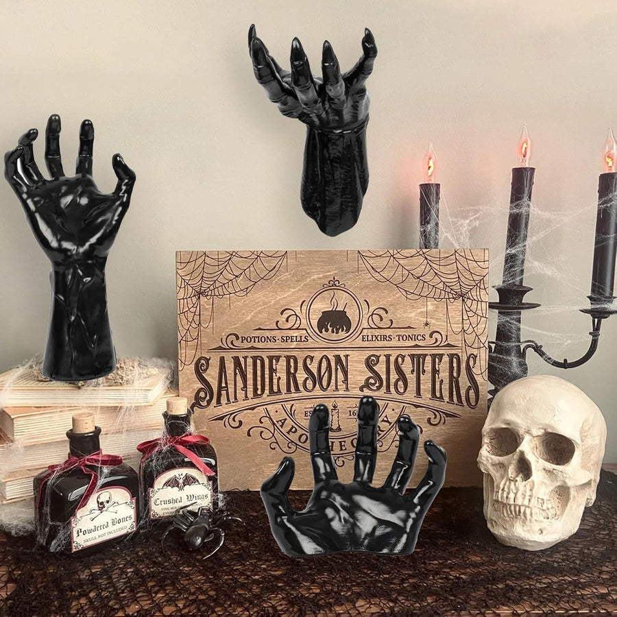 Scary Fake Devil Hand Tabletop Decor, Halloween Party & Christmas Layout Accessory, No.4 Single Hand (Candles Not Included)