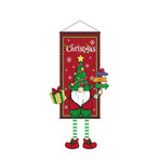 Decor Hanging Flag Backdrop, Christmas & Halloween Creative Printed Party Prop, Gnome Pattern, 110*40cm