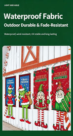 Wreath Pattern Hanging Banner, Christmas & Halloween Creative Printed Background Cloth For Holiday Layout, 110*40cm