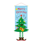 Christmas Tree Pattern Hanging Banner, Printed Background Cloth, Christmas & Halloween Party Decor Supplies, 110*40cm