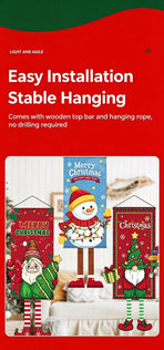 Nutcracker Soldier Print Hanging Flag, Christmas & Halloween Festival Scene Layout Backdrop, 110*40cm