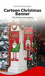 Grinch Pattern Hanging Banner, Christmas & Halloween Creative Printed Background Prop, 110*40cm
