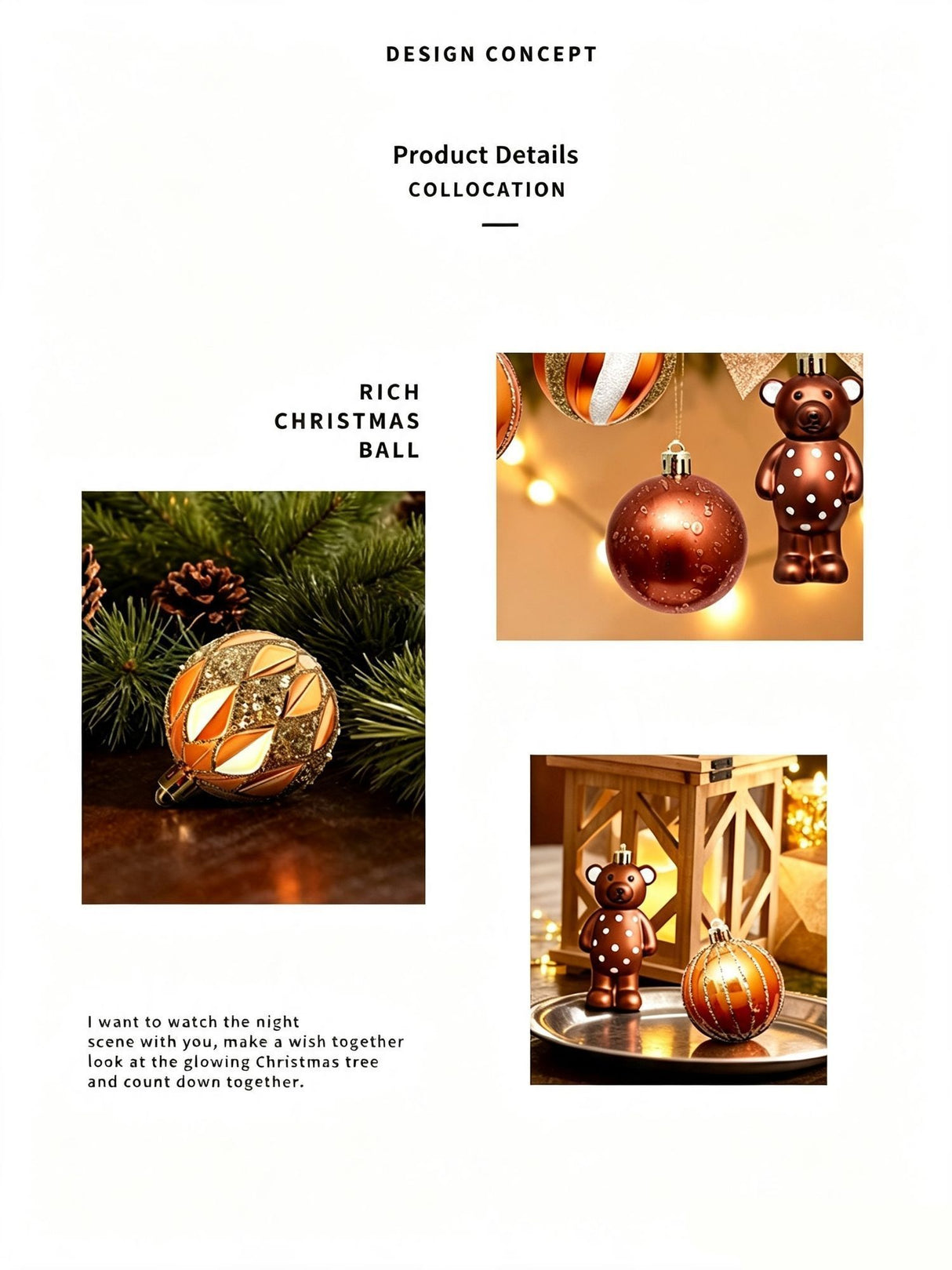46 Pieces Hand Drawn Christmas Ball Gift Box, Xmas Tree Pendant, Christmas & Halloween Party Decor, Red Green White Style