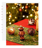 Christmas Tree Decor Baubles, 46PCS Hand Painted Ball Gift Set, Christmas & Halloween Scene Arrangement, Champagne White - 45-Degree Angle