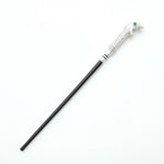 Retro Luxury Resin Wizard Wand With Thick Metal Core, Noble Character Cosplay Decor, Style 11, Black Gold Stamping Ribbon Gift Box