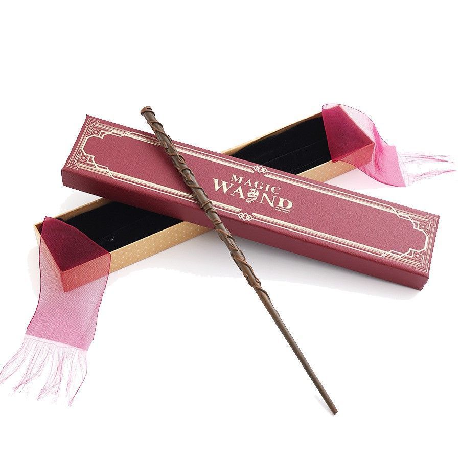 Classic Teacher Style Wizard Wand, Durable Metal Support Structure, Festival Party Prop, Style 14, Red Gold Stamping Ribbon Gift Box