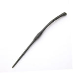 Curved Sculpted Resin Wizard Wand With Metal Core, Gothic Holiday Cosplay Decor, Style 18, Black Gold Stamping Ribbon Gift Box