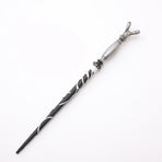 Smooth Grip Wizard Wand, Sturdy Metal Reinforcement, Holiday Party Decoration, Style 19, Red Gold Stamping Ribbon Gift Box