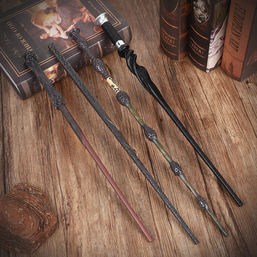 Retro Styled Magic Wand, Solid Metal Reinforcement, Holiday Gathering Prop, Style 22, Red Gold Stamping Ribbon Gift Box