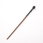 Medium Curved Resin Magic Wand With Built-in Metal Core, Mature Character Holiday Cosplay Prop, Style 23, Black Gold Stamping Ribbon Gift Box