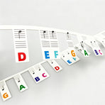 Black & Color Combo 2pcs 88 Key Piano Staff Note Strips