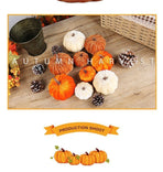 Ins Flocked Pumpkin Ornament, Halloween Christmas & Thanksgiving Table Display, Exquisite Handmade Decor Accessory, Brown 10cm