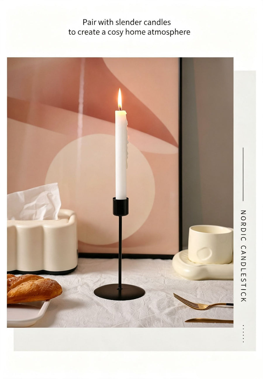 Double Head Hollow Base Iron Candlestick, Gold Candle Holder 2 Pack, Modern Home Ornament, Christmas Halloween Table Decoration