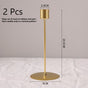12cm Round Plate Iron Candle Stand, Gold Candlestick 2 Pack, Dining Table Accessory, Christmas Halloween Scene Decoration