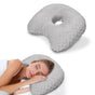 Grey Cozy Bean Velvet Ear Pillow, Fluffy Fabric For Peaceful Sleep
