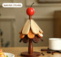 3-Tier Apple Style Christmas Tree Heat Insulation Trivet, Wooden Table Pad, Decor Supplies for Christmas & Halloween