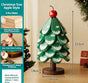 Green Christmas Tree 5-Tier Apple Pattern Heat Insulation Pad, Stylish Table Ornament for Christmas & Halloween