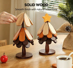 Green Christmas Tree 5-Tier Apple Pattern Heat Insulation Pad, Stylish Table Ornament for Christmas & Halloween