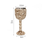 Resin Weathered Bone‑Pattern Goblet 2 PCS, Aged Bone‑textured Surface, Stainless Steel Inner Insert, Bar Drinkware for Christmas & Halloween
