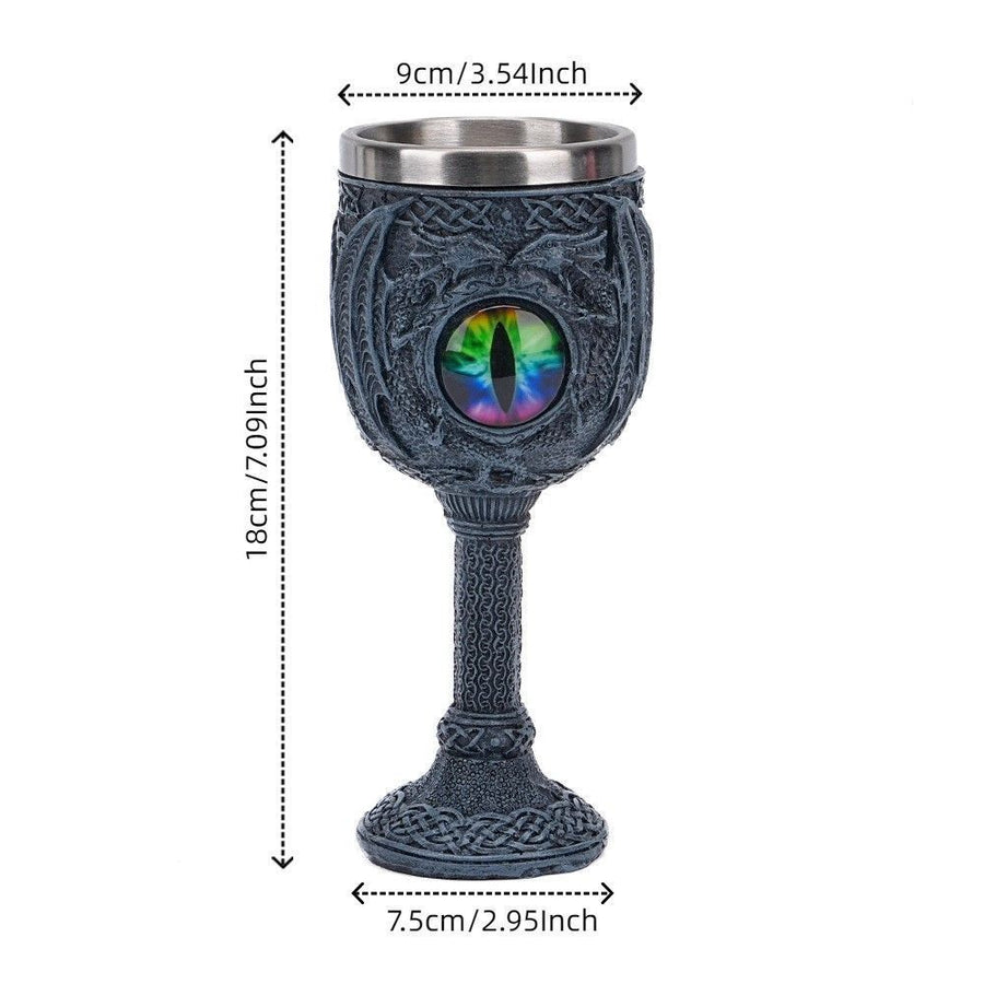 Resin Evil Dragon Eye Pattern Goblet, Fantasy Retro Wine Cup, Eye‑catching Bar Tableware for Christmas & Halloween Themed Party