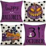 4PC Decorative Pillow Cover, Christmas & Halloween Holiday Ornament, Style 12, Suitable For Sofa, Living Room, Bedroom, 45x45cm Does Not Include Pillow Core, Flexible Fabric Cushion Cover For Multi‑scene Home Layout