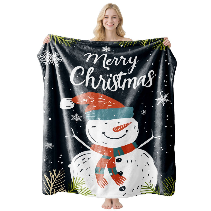 Cozy Flannel Air‑Condition Throw, Christmas & Halloween Home Decor Blanket, Thoughtful Present For Sofa Use, Style FLR‑101, Size S, 100x130cm