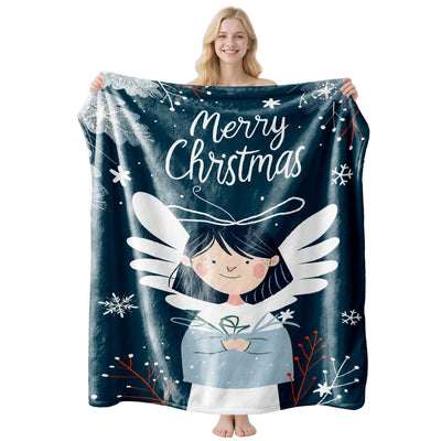 Warm Multi‑functional Flannel Blanket, Versatile Air‑Condition Throw, Practical Gift For Christmas & Halloween Festival Decor, Style FLR‑104, Size XL, 150x200cm