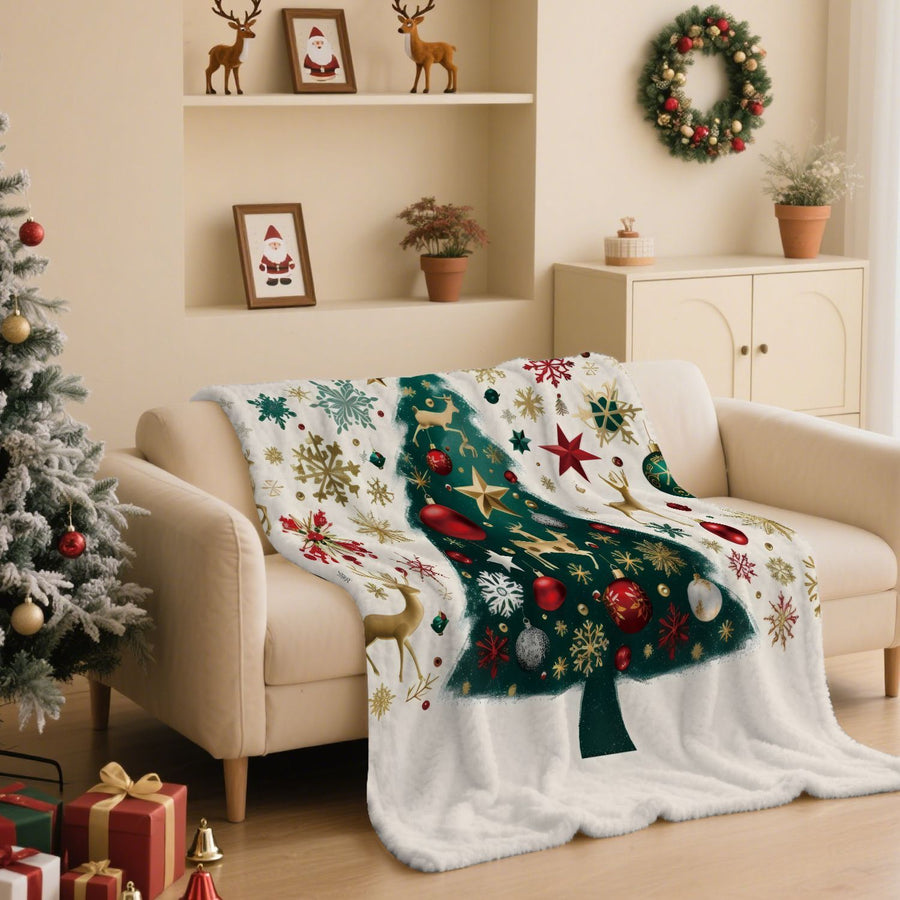 Warm Adaptable Home Flannel Throw Blanket, Lounge Cover, Practical Present For Christmas & Halloween Holiday Gift‑giving, Style FLR‑194, Size XL, 150x200cm