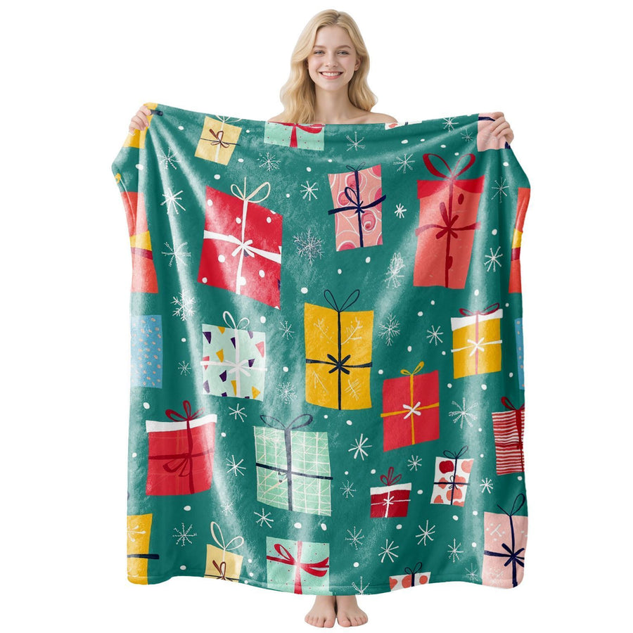 Cozy Festive Flannel Throw Blanket, Christmas & Halloween Air‑Conditioning Blanket, Thoughtful Holiday Gift For Sofa Decor, Style FLR‑196, Size S, 100x130cm