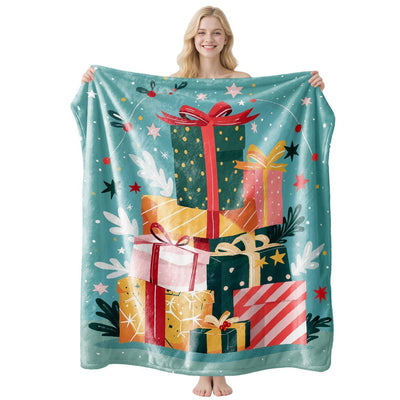 All‑Season Warm Flannel Blanket, Festive Air‑Condition Throw, Practical Gift For Christmas & Halloween Home Ornament, Style FLR‑197, Size XL, 150x200cm