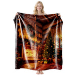 Comfort‑Focused Flannel Holiday Throw Blanket, Christmas & Halloween Soft Air‑Condition Cover, Thoughtful Present For Interior Space Decoration, Style FLR‑200, Size S, 100x130cm