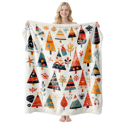 Cozy Printed Flannel Throw Blanket, Christmas & Halloween Air‑Condition Cover, Lovely Holiday Gift For Household Rest Area, Style FLR‑212, Size M, 100x150cm