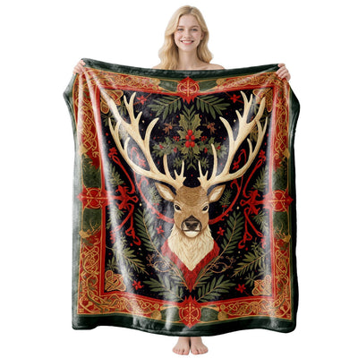 Warm Multi‑functional Flannel Throw Blanket, Adaptable Air‑condition Cover, Practical Gift For Christmas & Halloween Complete Holiday Home Styling, Style FLR‑218, Size XL, 150x200cm