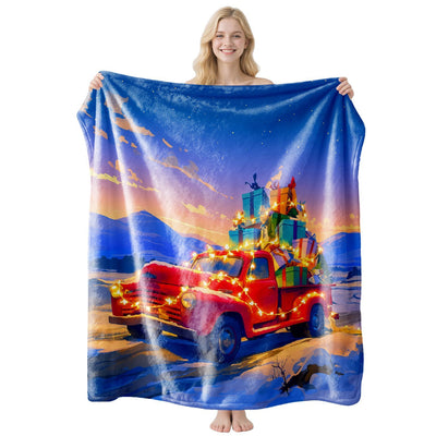 All‑purpose Warm Flannel Blanket, Festive Indoor Throw, Practical Present For Christmas & Halloween Household Themed Display, Style FLR‑221, Size XL, 150x200cm