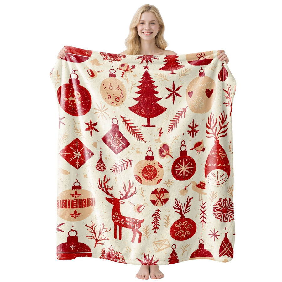 Vivid Tone Holiday Flannel Throw, Soft Indoor Rest Throw, Desirable Present For Christmas & Halloween Diverse Gift‑giving Situations, Style FLR‑230, Size S, 100x130cm