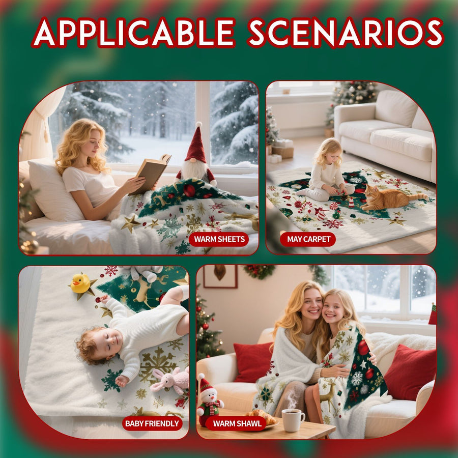Vivid Tone Holiday Flannel Throw, Soft Indoor Rest Throw, Desirable Present For Christmas & Halloween Diverse Gift‑giving Situations, Style FLR‑230, Size S, 100x130cm