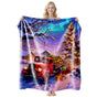 Christmas & Halloween Art‑inspired Flannel Blanket, Mellow‑surface Rest Throw, Nice Holiday Gifting Option For Different Indoor Household Areas, Style FLR‑231, Size M, 100x150cm