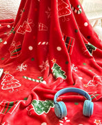 Christmas & Halloween Thick Flannel Throw Blanket, Monster Cartoon Pattern, Gentle Household Rest Blanket, Holiday Gift Blanket, 70x100cm XS Size