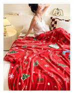 Christmas & Halloween Thick Flannel Throw Blanket, Monster Cartoon Pattern, Gentle Household Rest Blanket, Holiday Gift Blanket, 70x100cm XS Size