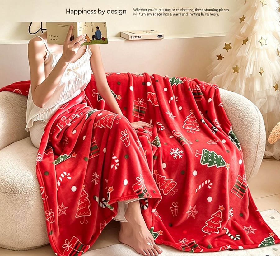 Little Monster Printed Flannel Throw Blanket, For Christmas & Halloween Home Setting, Soft Home Throw, Holiday Gift Alternative, 150x200cm L Size