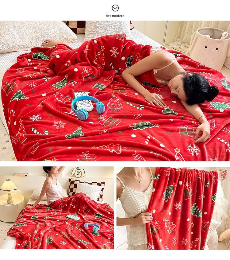 Little Monster Printed Flannel Throw Blanket, For Christmas & Halloween Home Setting, Soft Home Throw, Holiday Gift Alternative, 150x200cm L Size
