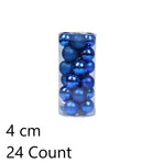 24 Pieces Electroplated Plastic Holiday Ornament Baubles, Dark Blue 4cm Hanging Balls Applied in Christmas Wreath and Halloween Venue Styling